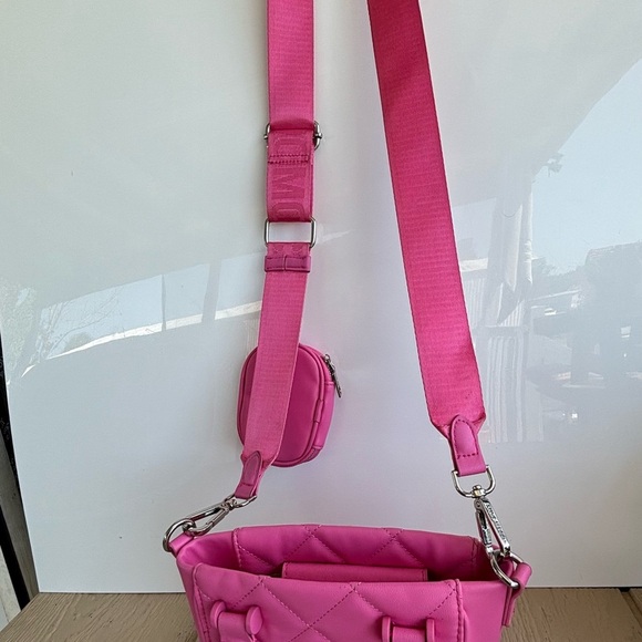 Steve Madden Pink Quilted Satchel with Silver Hardware - Picture 2 of 10